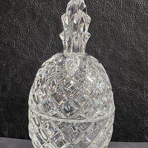 Poltar Crystal Pineapple Trinket Box 3-Feet Diamond Pattern Made in Slovakia